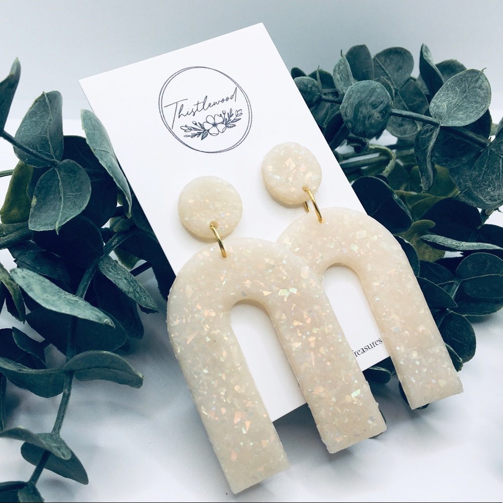 Handmade Polymer Clay Opal Arches